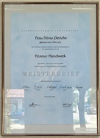 Meisterbrief von Friseurin Silvia Derichs-Rödig